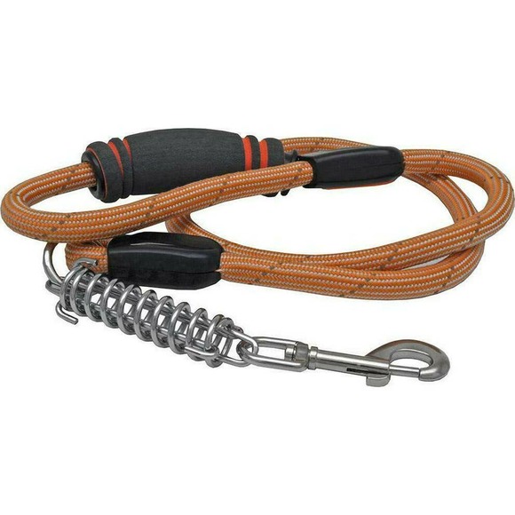 Cushion Grip Dog Leash 48 inch Heavy Duty Spring Clip Clasp D Handle Absorbing - Picture 1 of 3